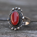 Vintage Sterling Carnelian Ring 4.75