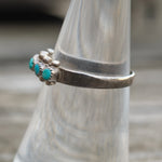 Vintage Sterling Snake Eye Turquoise Band 6.75