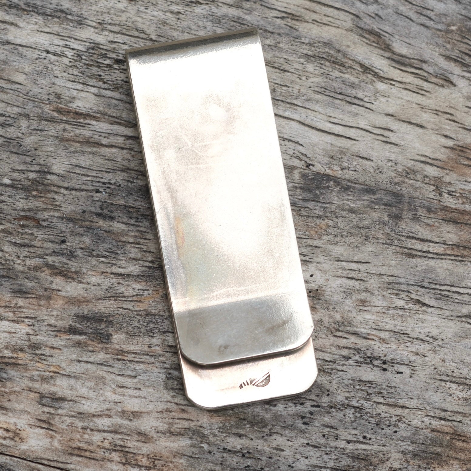 Vintage Sterling Overlay Hopi Bear Paw Money Clip