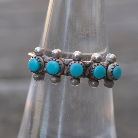 Vintage Sterling Snake Eye Turquoise Band 6.75