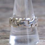 Vintage Sterling Silver Modernist Band 11