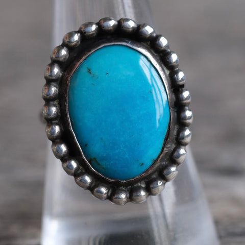 Vintage Sterling Turquoise Ring 8.75