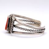 Vintage Sterling Coral Cuff Bracelet