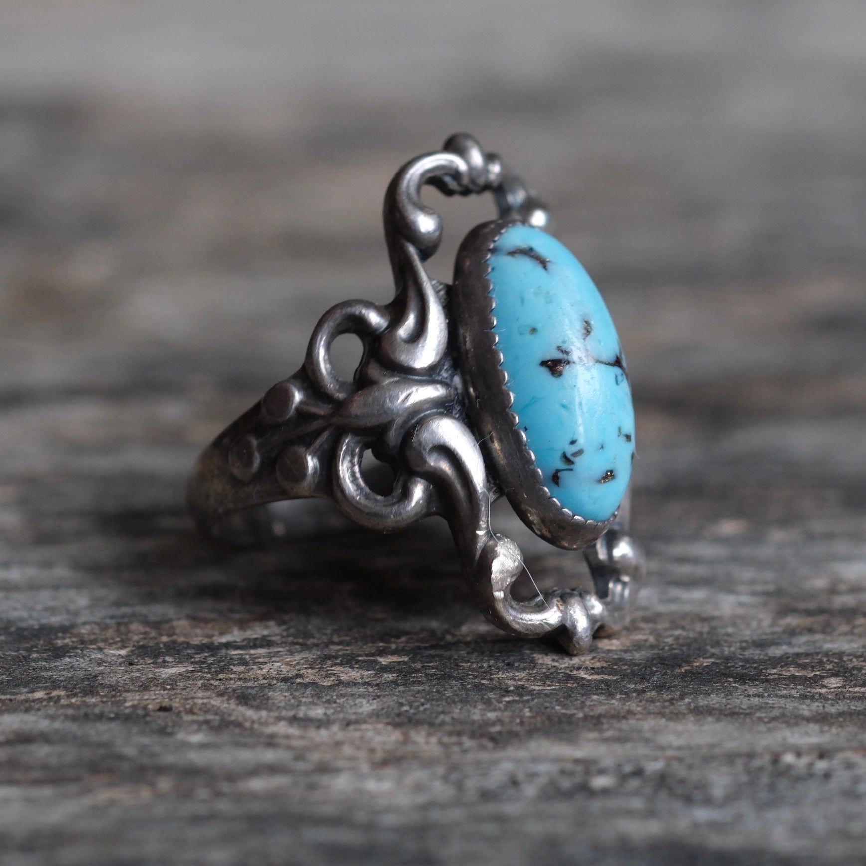 Vintage Sterling Turquoise Ring 5