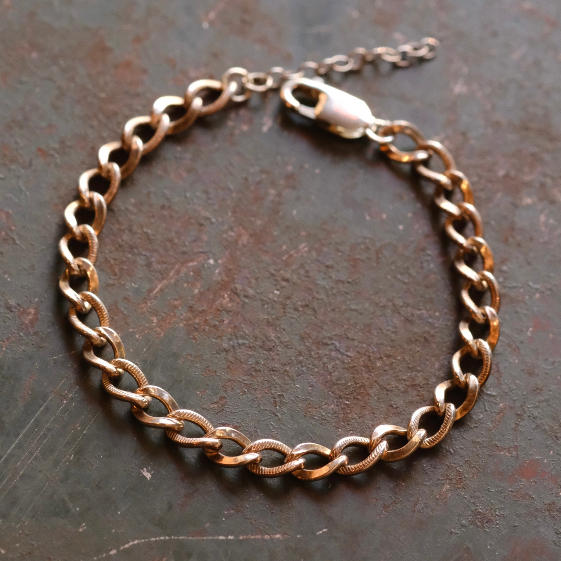 Vintage Sterling Silver Curb Chain Bracelet