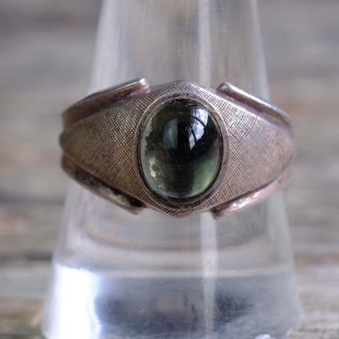 Vintage Sterling Glass Deco Ring 10.5