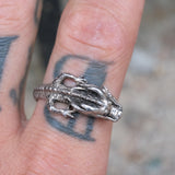 Vintage Sterling Dragon Band Ring 10.5