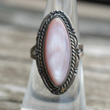 Vintage Sterling Mother Of Pearl Ring 6.25
