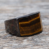Vintage Sterling Tigers Eye Ring 6.25