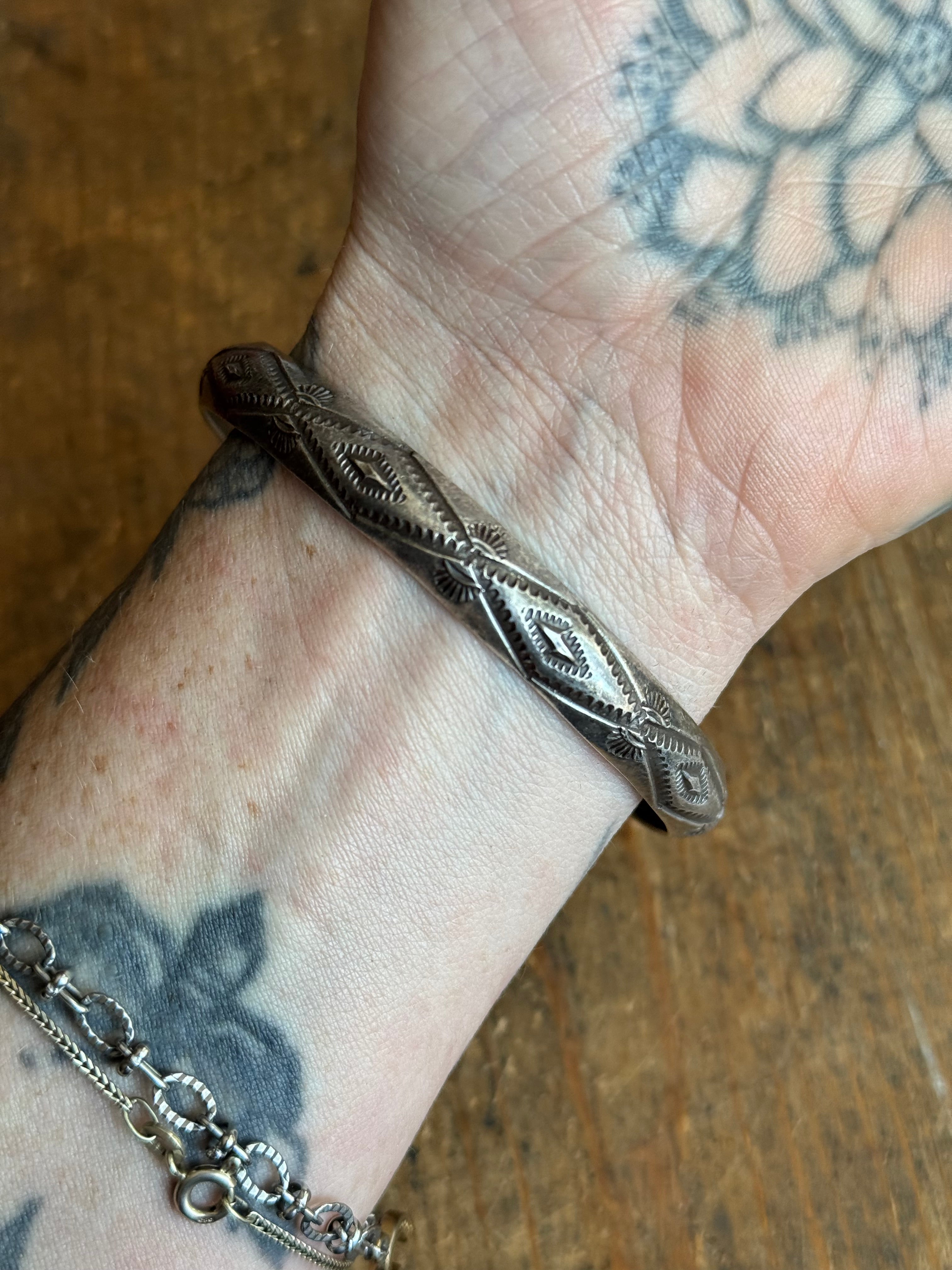 Vintage Sterling Silver Stamped Bangle