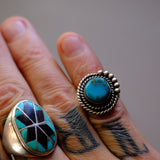 Vintage Sterling Turquoise Roper Ring 4