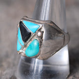 Vintage Sterling Zuni Inlay Ring 9.75