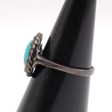 Vintage Sterling Turquoise Roper Ring 4.5