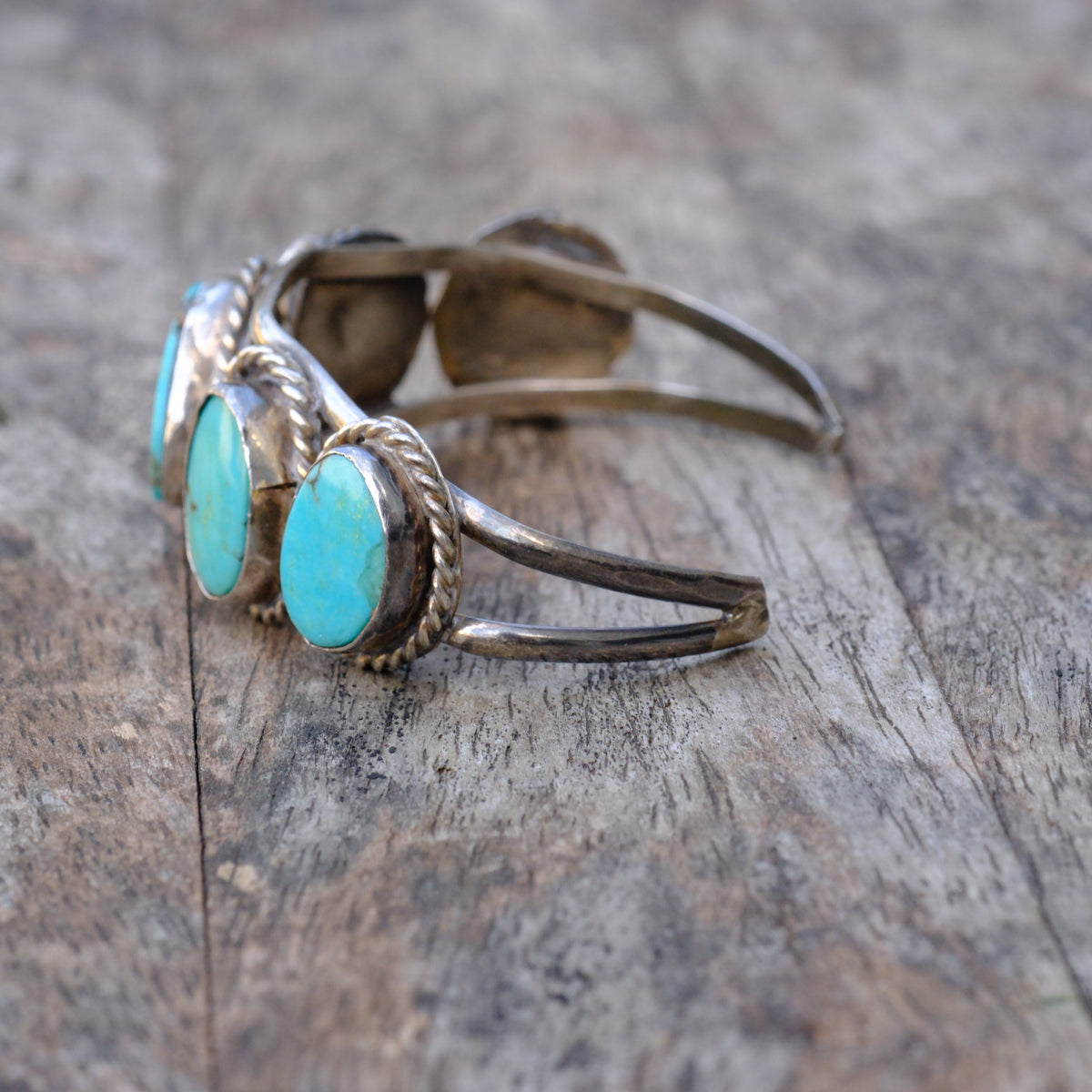 Vintage Sterling Turquoise Cuff Bracelet