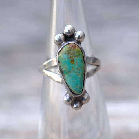 Vintage Sterling Turquoise Ring 3.25