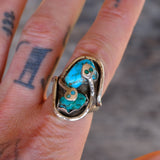 Vintage Sterling Effie C Zuni Snake Ring 10.25