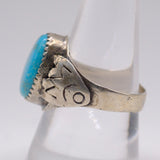 Vintage Sterling Turquoise Stamped Band Ring 9.25