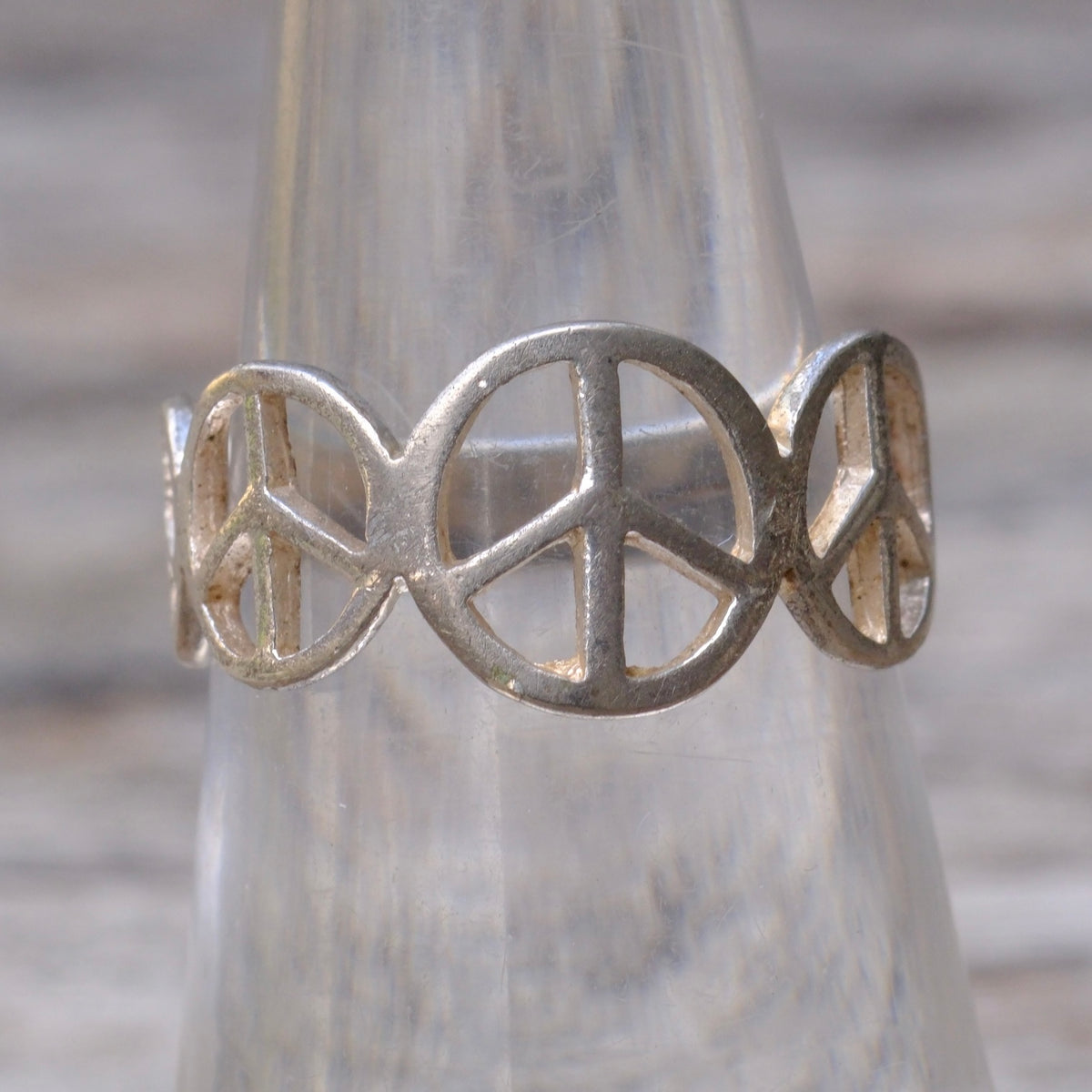 Vintage Sterling Peace Ring 6.25