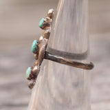 Vintage Sterling 3-Stone Turquoise Ring 4.5