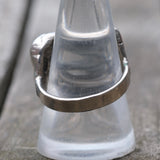Vintage White Bronze Biker Ring 9.75