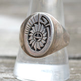 Vintage Sterling Zuni Surface Ring 10.75