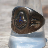 Vintage Sterling Free Masons Signet Ring 10.75
