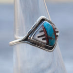 Vintage Sterling Zuni Inlay Band 6.5