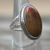 Vintage Sterling Jasper Roper Ring 6