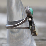 Vintage Sterling Turquoise and Mother Of Pearl Ring 6.25