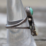 Vintage Sterling Turquoise and Mother Of Pearl Ring 6.25
