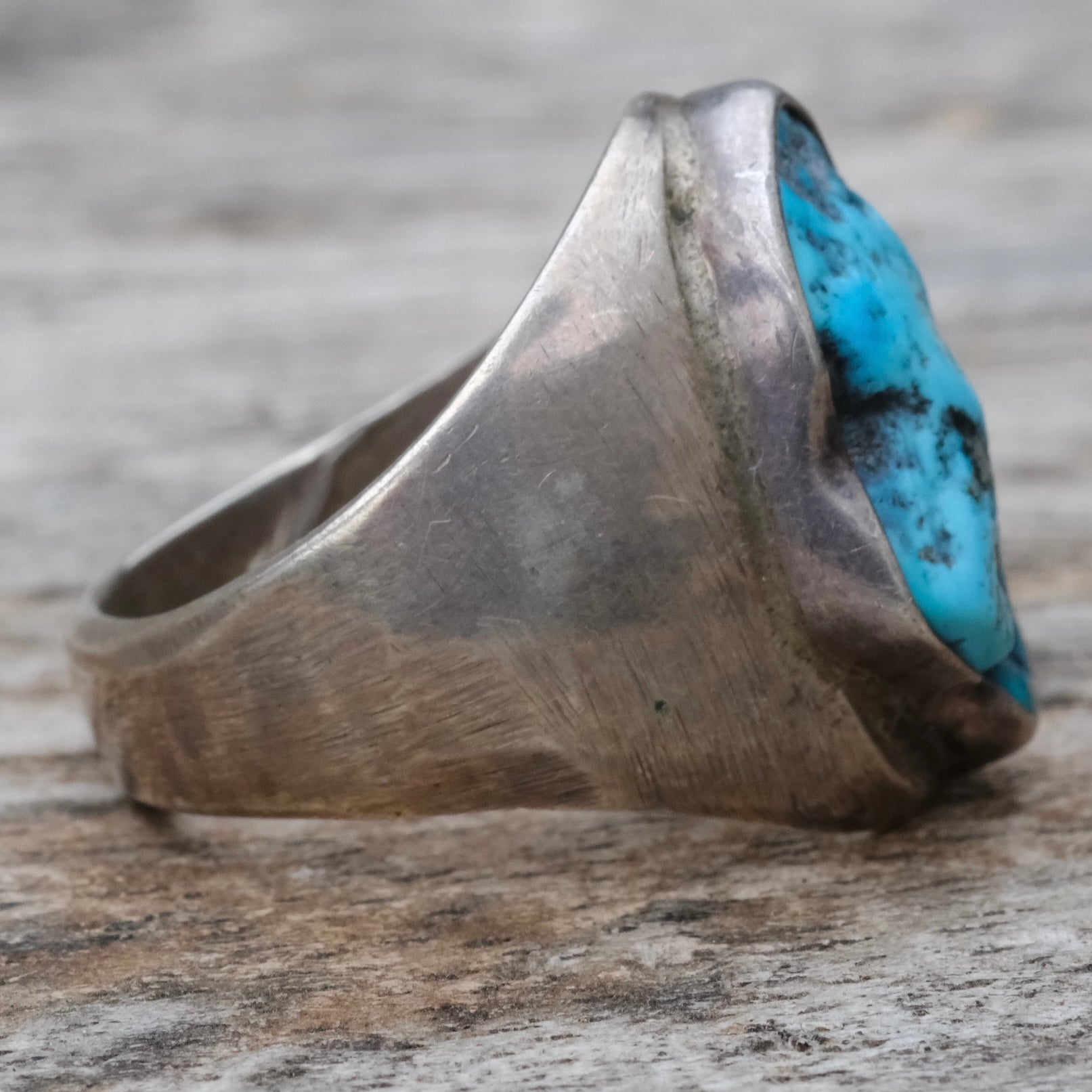 Vintage Sterling Turquoise Ring 10.5