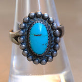 Vintage Sterling Turquoise Ring 8.5
