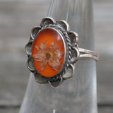Vintage Sterling Flower Roper Ring 6.75