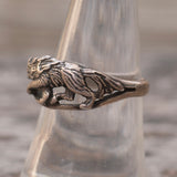 Vintage Sterling Silver Wolf Band 7.75