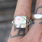Vintage Sterling Abalone Ring 6.75