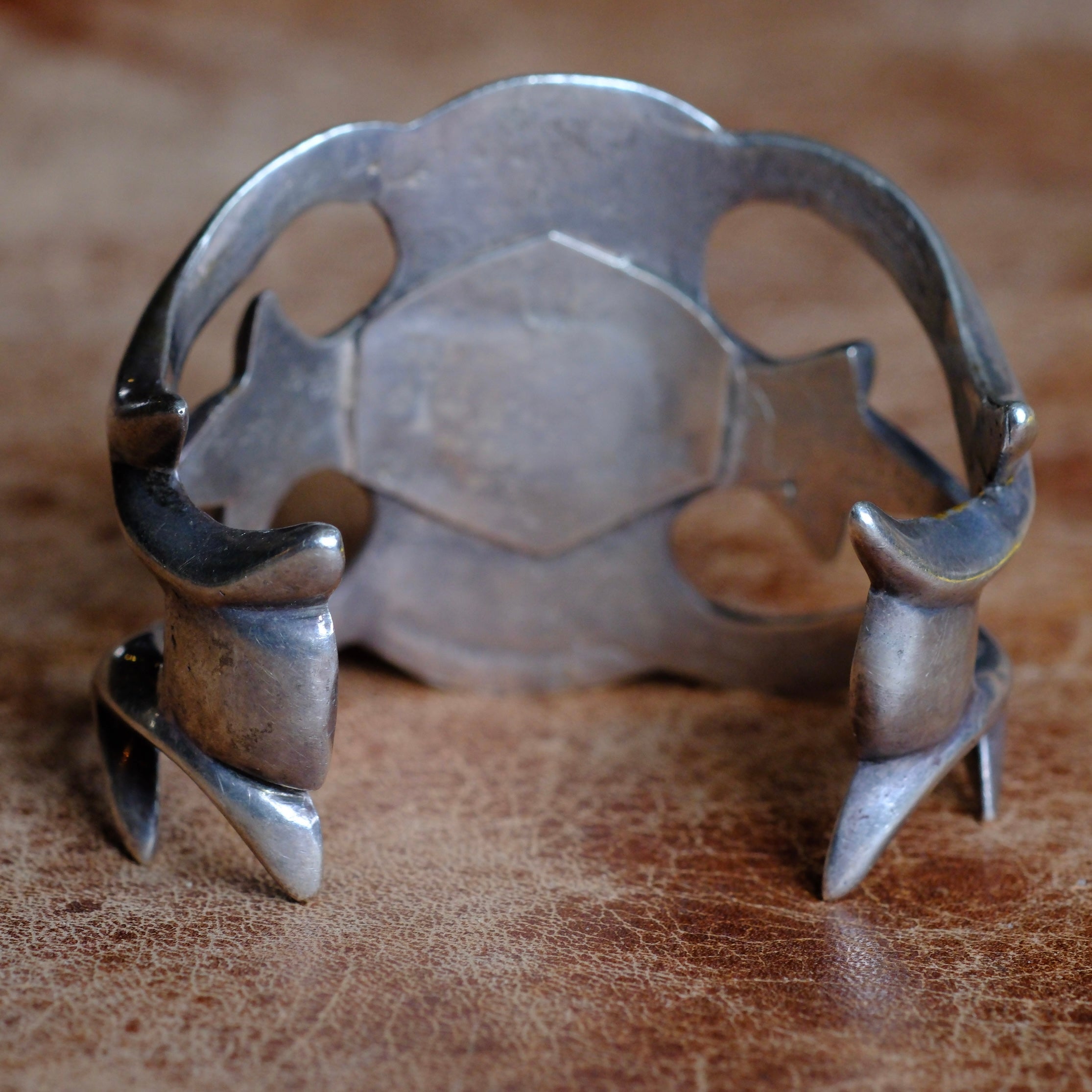 Vintage Sterling Turquoise Sandcast Cuff Bracelet