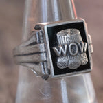 Vintage Sterling WOW Signet Ring 8.5