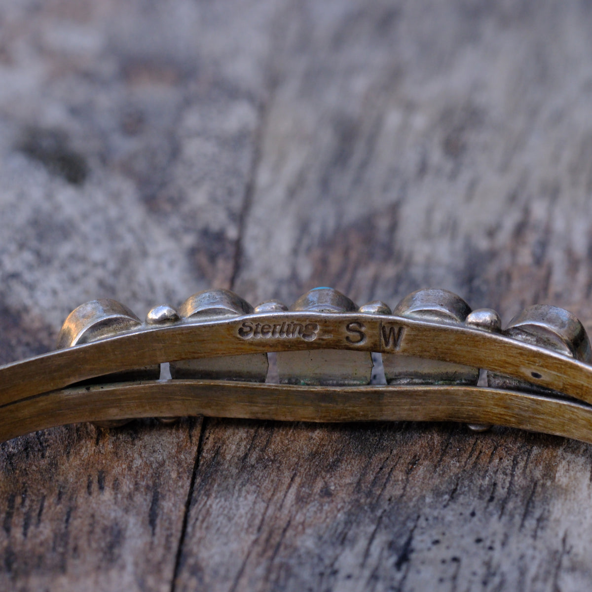 Vintage Sterling 5-Stone Turquoise Cuff Bracelet