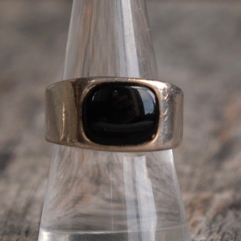 Vintage Sterling Onyx Ring 8.5