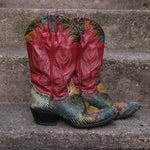 Vintage Larry Mahans Python Snakeskin Western Boots Womens Size 6