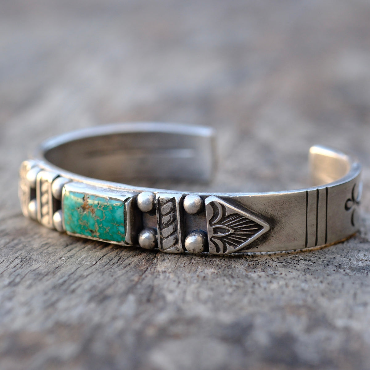 Joe O'Neill Turquoise Stamped Cuff Bracelet