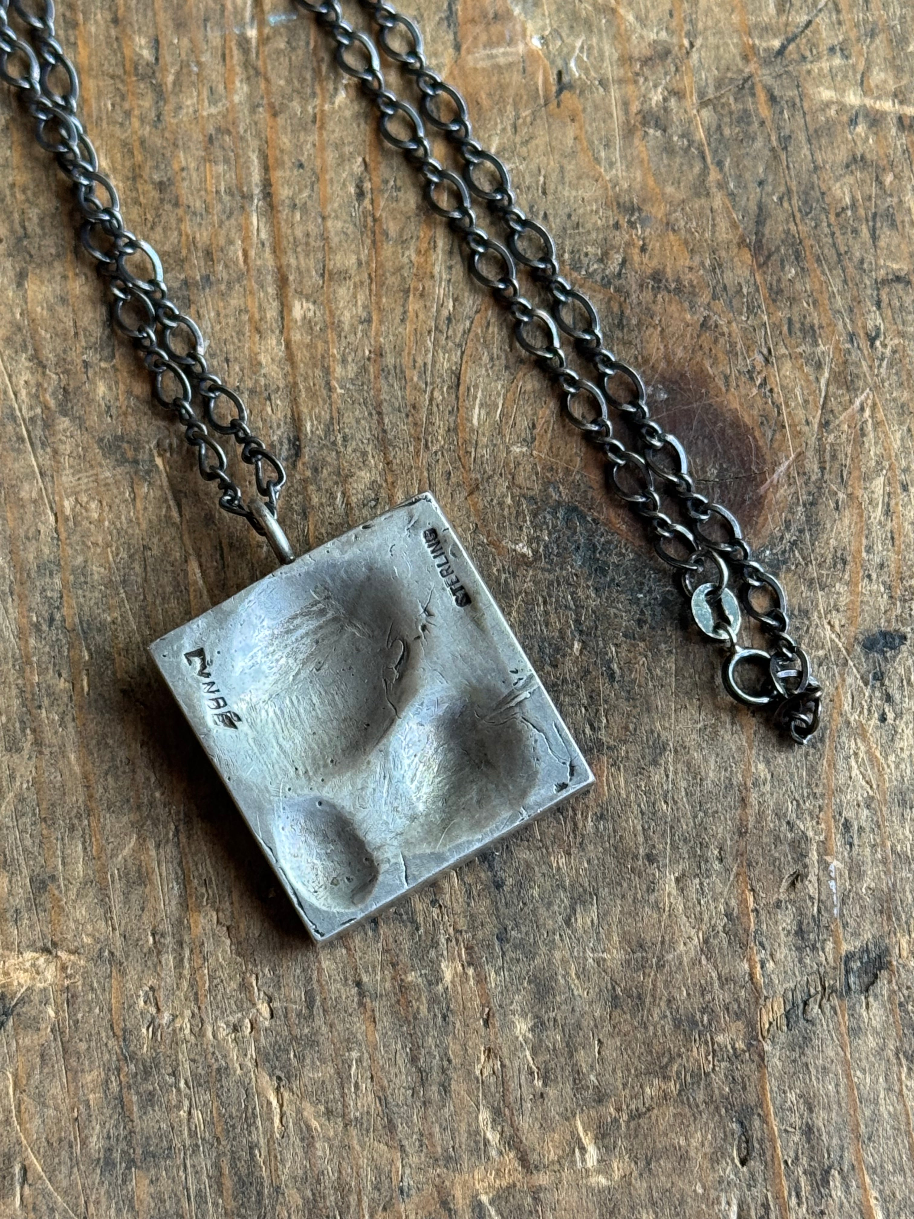 Vintage Sterling Silver Father & Child Necklace