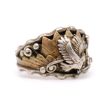 Vintage Sterling Silver and Copper Eagle Ring 11