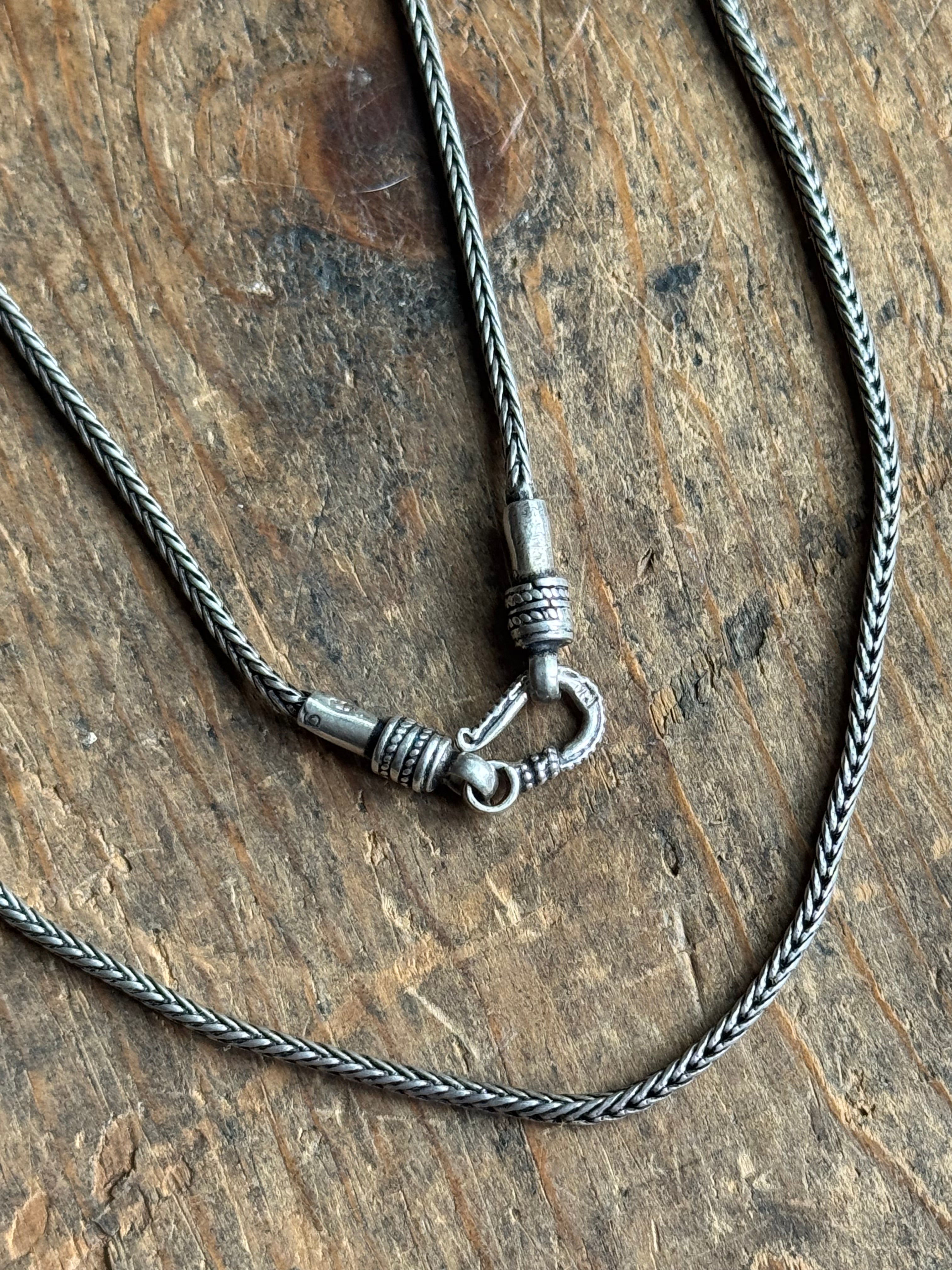 Vintage Sterling Silver 18.5” Foxtail Chain