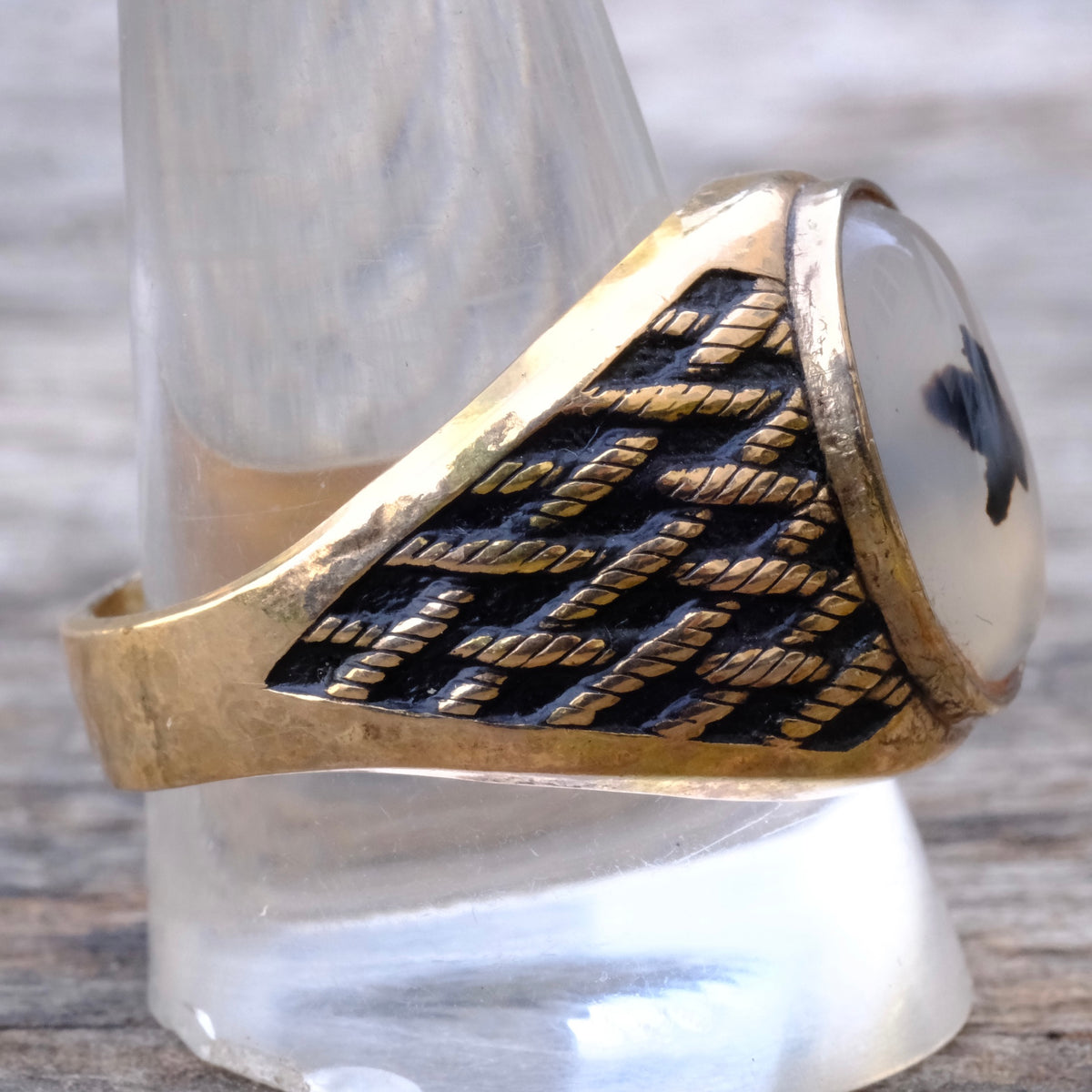 Vintage 10K Gold Filled Agate Signet Ring12.75