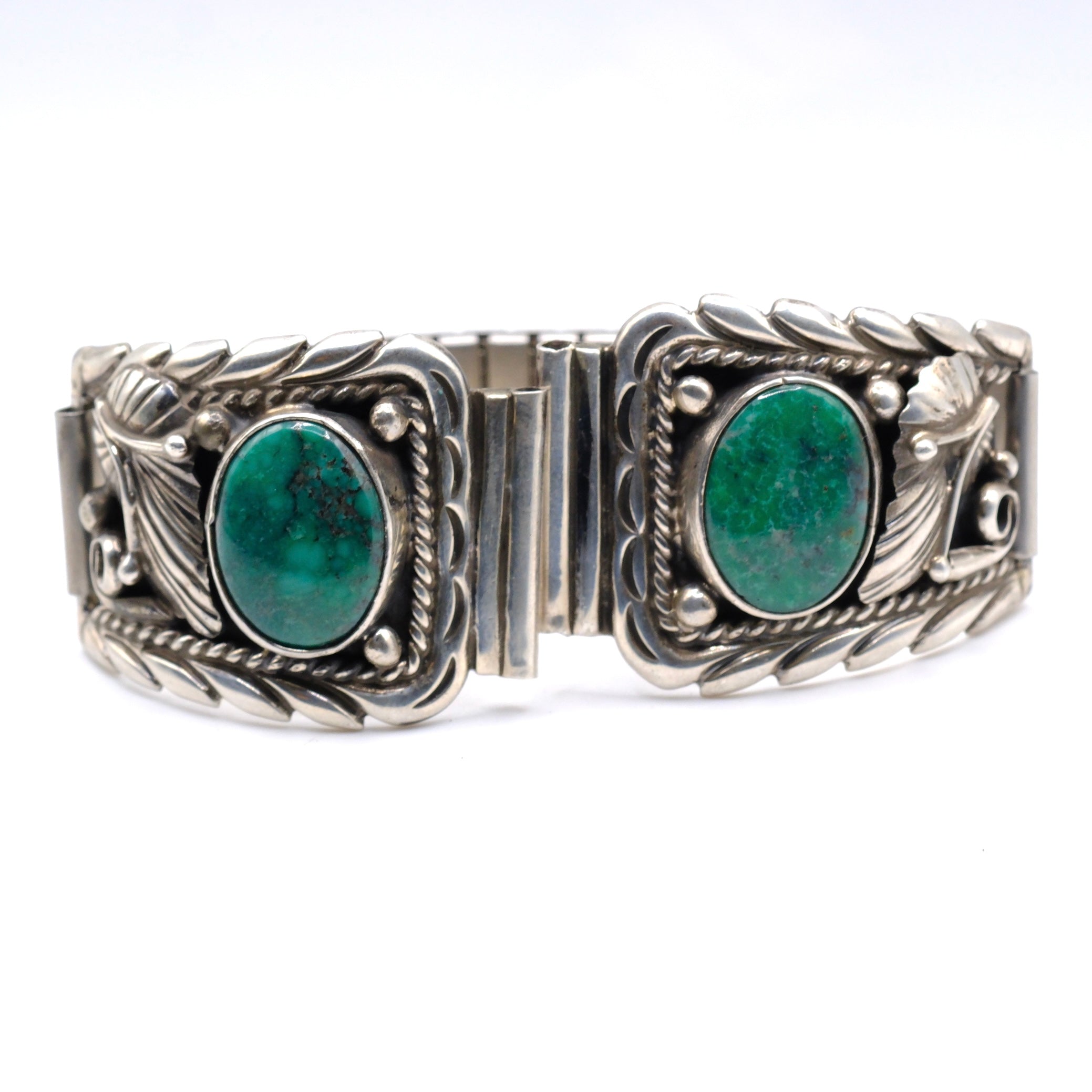 Vintage Sterling Turquoise Feather Watch Band