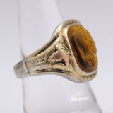 Vintage Sterling Tigers Eye Centurion Signet Ring 9.5