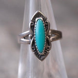 Vintage Sterling Turquoise Ring 5.25