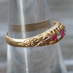 18K Gold Ruby and Diamond Victorian Ring 7