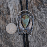Vintage Sterling Turquoise Blossom Bolo Tie
